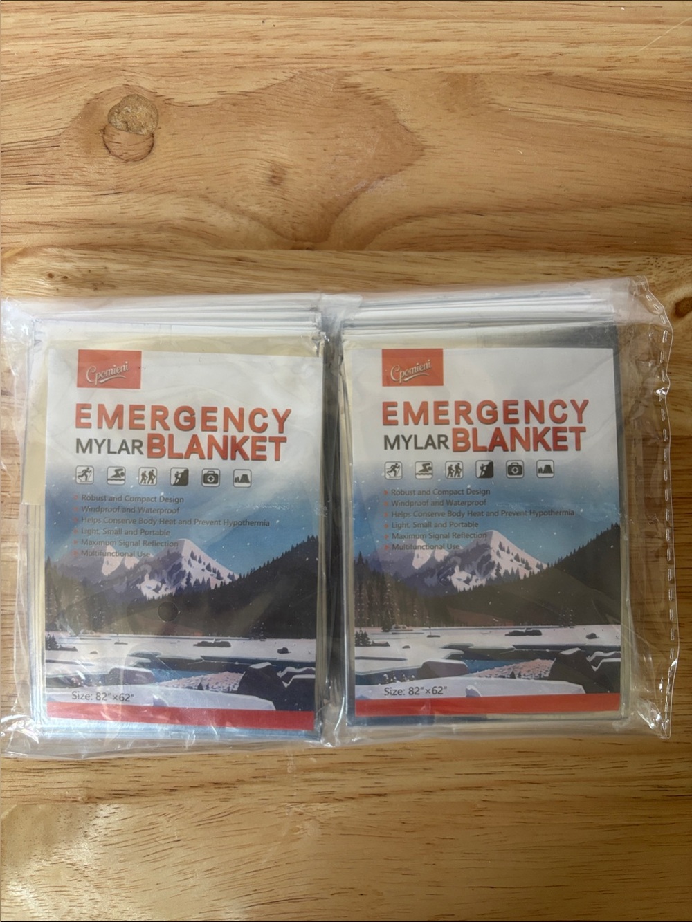 Emergency Mylar Blanket - Silver Survival Blanket (Pack of 2)